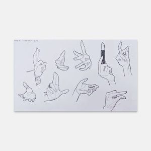 original hand poses illustration traditional art anime manga style black ink​​